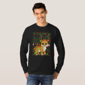 Ugly Xmas Sweater Style Lighting Bobcat Christmas T-shirt (Voorkant volledig)