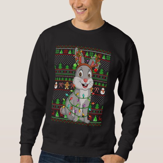 Ugly Xmas Sweater Style Lighting Bunny Christmas (Voorkant)