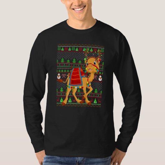 Ugly Xmas Sweater Style Lighting Camel Christmas   T-shirt (Voorkant)