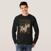 Ugly Xmas Sweater Style Lighting Cattle Christmas  T-shirt (Voorkant volledig)