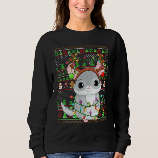 Ugly Xmas Sweater Style Lighting Chinchilla Christ (Voorkant)