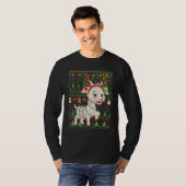 Ugly Xmas Sweater Style Lighting Goat Christmas T-shirt (Voorkant volledig)