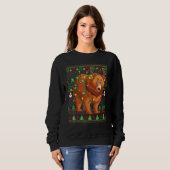 Ugly Xmas Sweater Style Lighting Grizzly Bear Chri (Voorkant volledig)