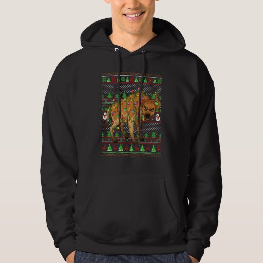 Ugly Xmas Sweater Style Lighting Hyena Christmas (Voorkant)