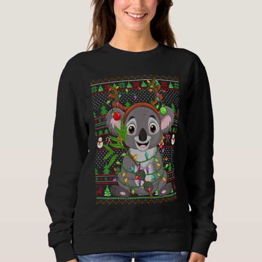 Ugly Xmas Sweater Style Lighting Koala Christmas (Voorkant)