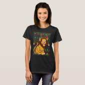 Ugly Xmas Sweater Style Lighting Lion Christmas T-shirt (Voorkant volledig)