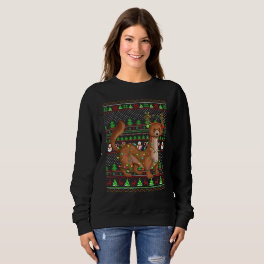 Ugly Xmas Sweater Style Lighting Mongoose Christma (Voorkant volledig)