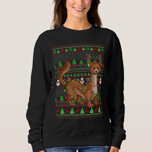 Ugly Xmas Sweater Style Lighting Mongoose Christma (Voorkant)
