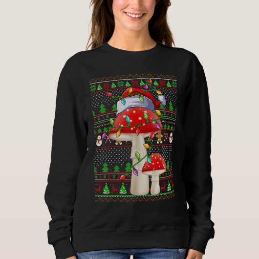 Ugly Xmas Sweater Style Lighting Mushroom Christma (Voorkant)