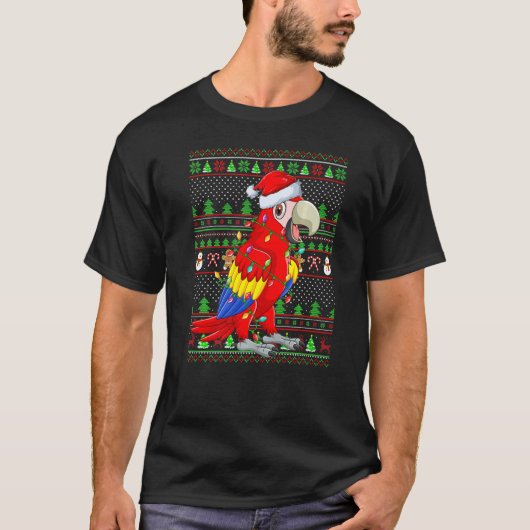 Ugly Xmas Sweater Style Lighting Parrot Bird Chris T-shirt (Voorkant)
