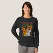 Ugly Xmas Sweater Style Lighting Persian Cat Chris T-shirt (Voorkant volledig)