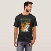 Ugly Xmas Sweater Style Lighting Persian Cat Chris T-shirt (Voorkant volledig)