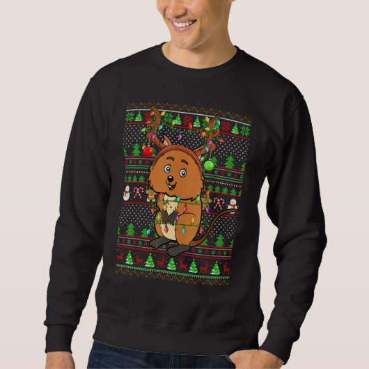 Ugly Xmas Sweater Style Lighting Quokka Christmas (Voorkant)