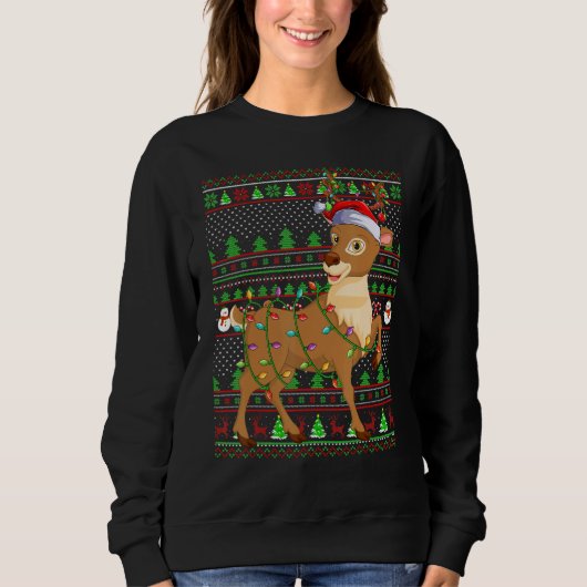 Ugly Xmas Sweater Style Lighting Reindeer Christma (Voorkant)