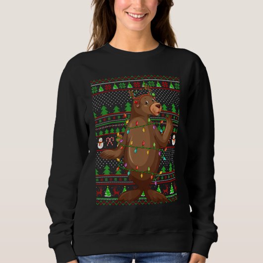 Ugly Xmas Sweater Style Lighting Sea Lion Christma (Voorkant)