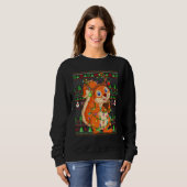 Ugly Xmas Sweater Style Lighting Squirrel Christma (Voorkant volledig)