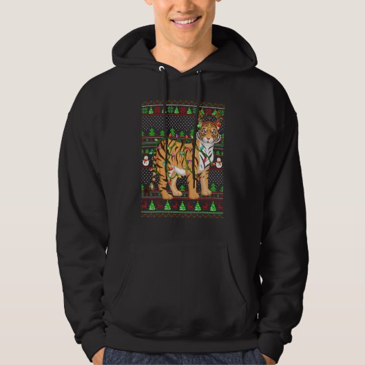 Ugly Xmas Sweater Style Lighting Tiger Christmas (Voorkant)