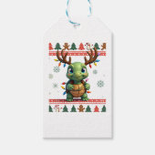 Ugly Xmas Sweater Style Lighting Turtle Christmas Cadeaulabel (Voorkant)
