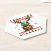 Ugly Xmas Sweater Style Lighting Turtle Christmas  Kartonnen Onderzetters (Schuin)
