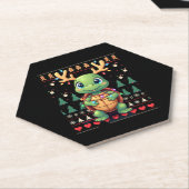Ugly Xmas Sweater Style Lighting Turtle Christmas Kartonnen Onderzetters (Schuin)