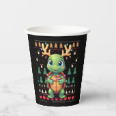 Ugly Xmas Sweater Style Lighting Turtle Christmas  Papieren Bekers (Voorkant)