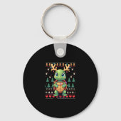 Ugly Xmas Sweater Style Lighting Turtle Christmas  Sleutelhanger (Voorkant)