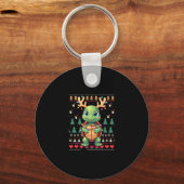 Ugly Xmas Sweater Style Lighting Turtle Christmas  Sleutelhanger (Voorkant)