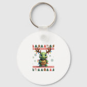 Ugly Xmas Sweater Style Lighting Turtle Christmas  Sleutelhanger (Voorkant)