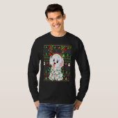 Ugly Xmas Sweater Style Lights Havanese Dog Christ T-shirt (Voorkant volledig)