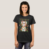 Ugly Xmas Sweater Style Lights Shih Tzu Dog Christ T-shirt (Voorkant volledig)