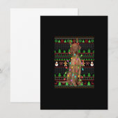 Ugly Xmas Sweater Style Lights Vizsla Dog Christma Kaart (Voorkant / Achterkant)