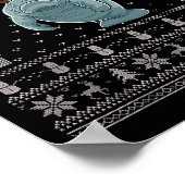 Ugly Xmas Sweater Style Manatee Reindeer Christmas Poster (Hoek)