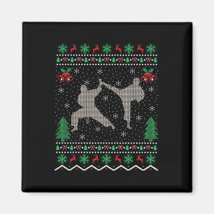 Ugly Xmas Sweater Style Martial Arts Karate Christ Magneet