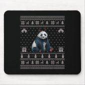 Ugly Xmas Sweater Style Panda Reindeer Christmas Muismat (Voorkant)