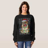 Ugly Xmas Sweater Style Santa American Bulldog Chr (Voorkant volledig)