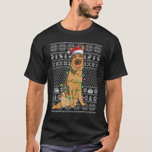 Ugly Xmas Sweater Style Santa Belgium Malinois Dog T-shirt