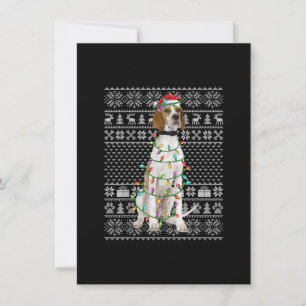 Ugly Xmas Sweater Style Santa English Pointer Dog Kaart