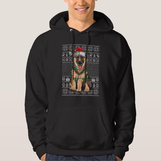 Ugly Xmas Sweater Style Santa German Shepherd Dog  (Voorkant)