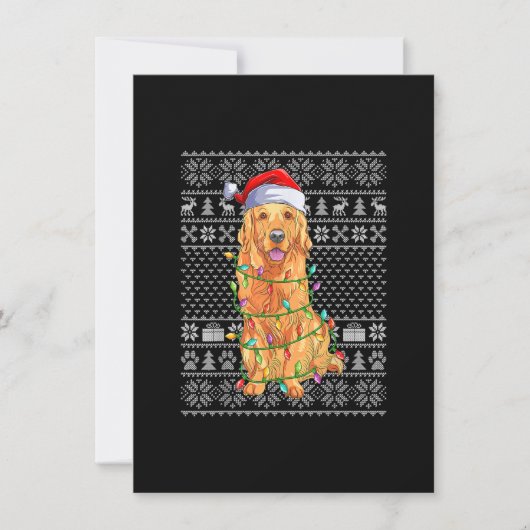 Ugly Xmas Sweater Style Santa Golden Retriever Dog Kaart (Voorkant)