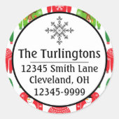 Ugly Xmas Sweaters Polar Beer Return Address Ronde Sticker (Voorkant)