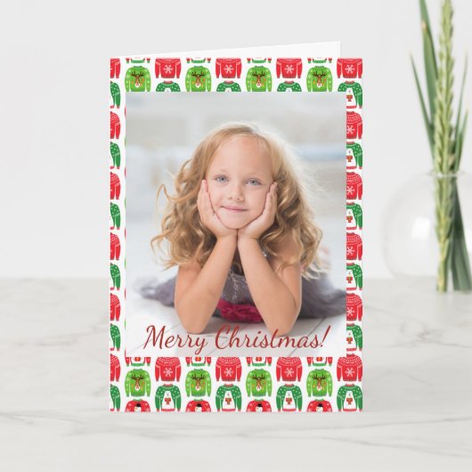 Ugly Xmas Sweaters Polar Beer Snowman Rudolf Notitiekaartje (Voorkant)