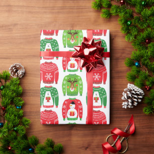 Ugly Xmas Sweaters Polar Beer Snowman Rudolf Red Cadeaupapier