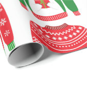 Ugly Xmas Sweaters Polar Beer Snowman Rudolf Red Cadeaupapier (Rol Hoek)