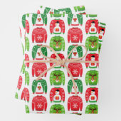 Ugly Xmas Sweaters Polar Beer Snowman Rudolf Red Inpakpapier Vel (In situ)