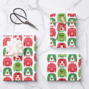 Ugly Xmas Sweaters Polar Beer Snowman Rudolf Red Inpakpapier Vel