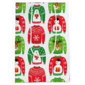 Ugly Xmas Sweaters Polar Beer Snowman Rudolf Red Medium Cadeauzakje (Achterkant)