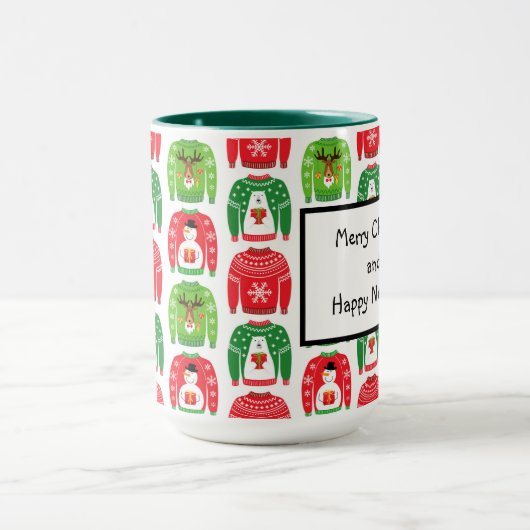 Ugly Xmas Sweaters Polar Beer Snowman Rudolf Red Mok (Midden)