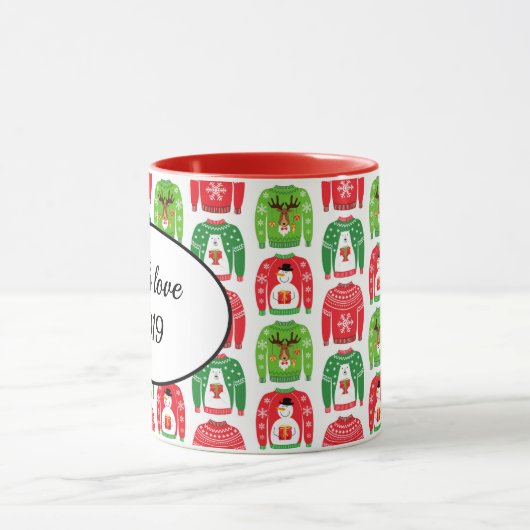 Ugly Xmas Sweaters Polar Beer Snowman Rudolf Red Mok (Midden)