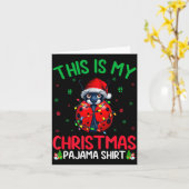 Ugly Xmas Tree Lights Santa Ladybug Christmas Paja Kaart (Gele Bloem)