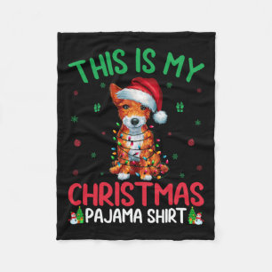 Ugly Xmas Tree Santa Speelgoed Fox Terriër Hond Ke Fleece Deken